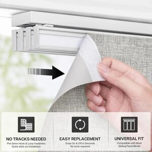 4-Panel Replacement Fabric Sliding Panel Track Blinds – 23" W x 96" L – Natural